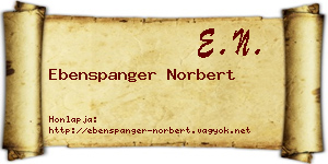 Ebenspanger Norbert névjegykártya